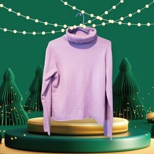 Griffen 100%Cashmere Lavender Turtleneck Sweater